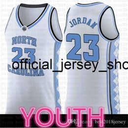 NNorth Carolina Jersey NCAA 23 Michael University Retro Basketball Stitched 23 College Blue White Shirts