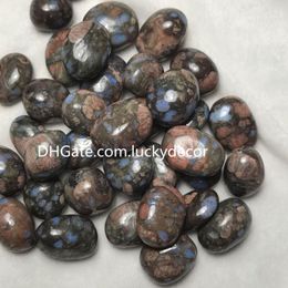 Que Sera Crystal Tumbled Stones for Reiki Healing Feng Shui Decor Polished 20-40mm Irregular Natural Liberite Rhyolite Llanite Mineral Specimen Blue Spots Gemstone