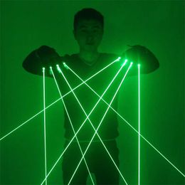 Green Laser Gloves Laser FlashFinger Dress Up LED Robot Suit Glowing Dress Bar Party Music Festival Live Atmosphere Props 211216