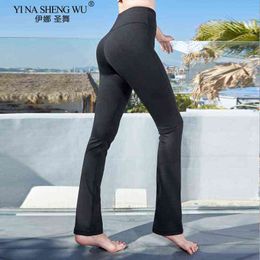 Yoga Pants High Waist Push Up Leggings Sport Women Fitness Workout clothes Sports Wear Gym Leggins Plus Size Flare Sportswear H1221
