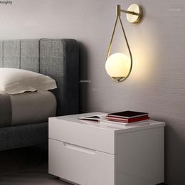 Wall Lamp Nordic LED Glass Lighting Light Fixtures Bedside Mirror Minimalist Home Deco Kitchen L