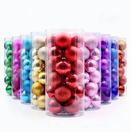 24pcs 3cm 4cm Christmas Ball Ornaments Multicolor Xmas Tree Decoration Balls for Holiday Wedding Party Home Decorations