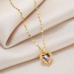 2021 Luxury Heart of Ocean Hanger Rvs Chain For Women Exquisite Zircon