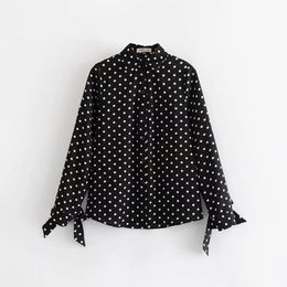 polka dot printing chiffon women shirt casual lady long sleeve blouses fashion loose tops chemise S3959 210430