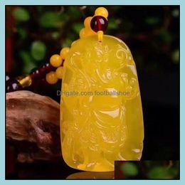 Necklaces & Pendants Jewellery Product Beeswax Hand Polished Old Honey Guan Gongwu Pendant Necklace Men And Women Charms Drop Delivery 2021 Th