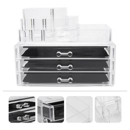Storage Boxes & Bins Multilayer Cosmetics Holder Drawer Type Desktop Organiser Makeup Container White