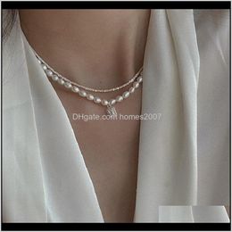 & Pendants Jewelrybeaded Choker Pearl Necklace Crystal Square Water Pendant Collar Chokers Chains Women Female Jewelry Mg258 Necklaces Drop D