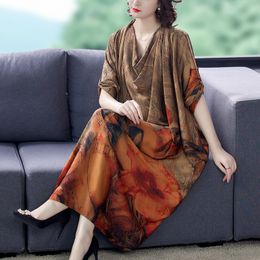 Asia & Pcific ethnic clothing Women Fashion loose Korean style dress oriental costume vintage Floral print autumn gown Asian modern Hanbok