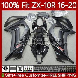 Injection Fairings For KAWASAKI NINJA ZX-10R ZX 10 R 1000 CC ZX1000 C 16-20 105No.1 ZX 10R 1000CC 2016 2017 2018 2019 2020 ZX-1000 ZX10R 16 17 18 19 20 OEM Body glossy black blk