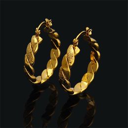 Hoop & Huggie Golden Braided Earrings, A Fashionable And Simple Earring, Twist-shaped Frosted Jewelry, Gift For Friends