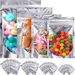 100pcs/lot Resealable Bag Food Storage Aluminum Foil Bags Zipper Stand Up Pouch for Coffee Cookie Tea