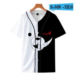 Custom Man Baseball Jersey Buttons Homme T-shirts 3D Printed Shirt Streetwear Tees Shirts Hip Hop Clothes Front and Back Print Good 051