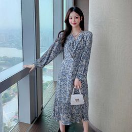 Arrival Korean Elegant Women's Office Work Wear High Quality Sweet Floral Print Pleated Patchwork Slim Dress Vestidos 210529