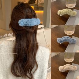 Plush Winter Big Hairpins Duckbill Clips Woman's Hair Accessories Barrettes Girls Hairgrip Headwear Ornaments