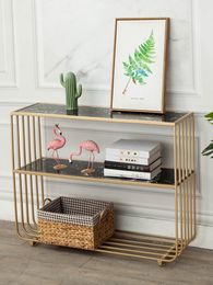 Hooks & Rails Bedroom Living Room Bookshelf Light Luxury Storage Rack Multi-Layer Floor Display Nordic Marble Porch Table