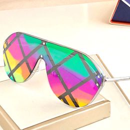 Sunglasses anti-ultraviolet fashion brand glasses for men and women 0039 rimless lens one-piece classic designer protective side eye glasses mirror