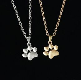 Fashion Cute Pets Dogs Footprints Paw Chain Pendant Necklace Necklaces Pendants Jewellery for Women