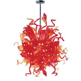 glass dining tables Canada - Hand Blown Red Glass Pendant Lamp Modern Chandelier Lights for High Ceilings Home Hotel Bar Dining Table Top Art Decoration 28 by 32 Inches