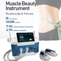 Salon use Protable air cooling system Non-invasive 2 Handles Hiemt Pro slimming Machine Electromagnetic body Sculpting EMS Muscle Stimulator for Fat