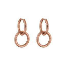 Mavis Hare KII ELUA EARRINGS Stainless Steel Double Ring Drop Pendant Earrings as Women Fashion Lady Best Gift