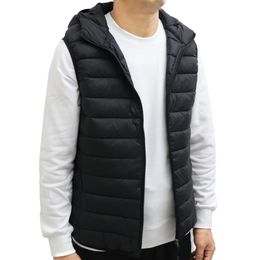 Fashion Mens Vests Winter Outerwear light Weight Male Coats High Quality Warm Windproof Overcoat Outdoor Casual Winters Hooded Coat Men