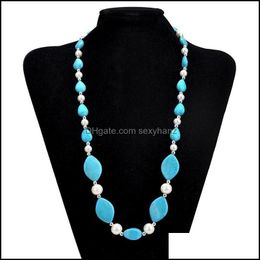 Necklaces & Pendants Simple Green Stone Handmade Beaded Necklace Glamour Fashion Bohemian Jewellery Short Chokers Drop Delivery 2021 Oqwks