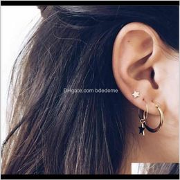& Hie Earrings Drop Delivery 2021 Fashion Jewellery Earring Sets Hoop Stud Star Pendant Steel Alloy Material Gold Colour Plated For Women Girls