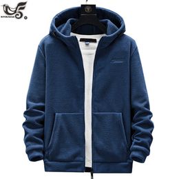 Plus Size 6XL 7XL 8XL Men Autumn Winter Fleece Jacket Warm Streetwear Hooded Coat Outdoors Military Softshell Hiking Clothing X0621