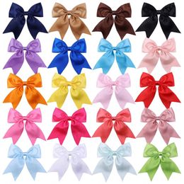 4.52inches Solid Colour Bows Hair Clips For Cute Gilrs Handmade Hairpins Barrettes Headwear Kids Hair Accessories Gifts