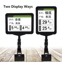 5 Pieces A4 Double Sided Food Vegetable Restaurant Labels Card Holders Sign Display Frame with Clips Message Board