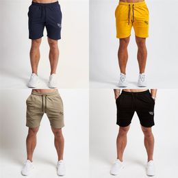 Summer new style embroidery men's shorts jogger gyms Bodybuilding fitness cotton sports pants outdoor casual men's clothing X0628