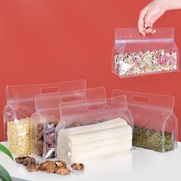 Transparent Self seal Bag With Handle Eight Side Seal Tea Bag Dried Fruit Tea Tea Biscuit Food Nut Snack Packaging