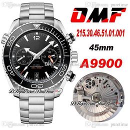 OMF V3 A9900 Automatic Chronograph Mens Watch Black Polished Bezel Stainless Steel Bracelet 215.30.46.51.01.001 (Black Balance Wheel) Super Edition Puretime OM28