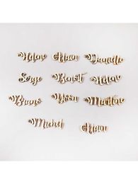 Custom Guest Name Party Wedding Decoration Personalized Wood Name sign Tags Place Card Label Unique Party Gift Table Decoration 211015