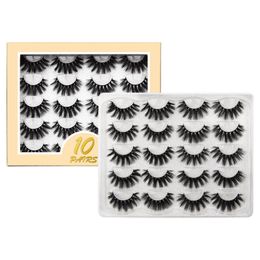 Newest 10 Pairs Thick Natural Mink False Eyelashes Set Soft Vivid Crisscross Reusable Hand Made 3D Fake Lashes Extensions Eyes Makeup For Women Beauty 7 Models