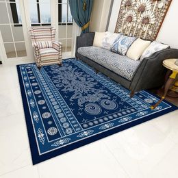 Carpets Reese Living Room Chinese Tie Dye Blue Style Grey Modern Simple Abstract Anti Slip Rugs Table Bedroom El Sofa Wedding