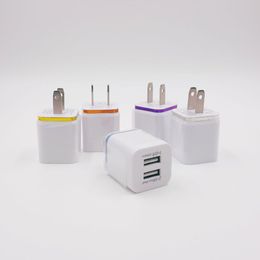 2.1A Dual USB metal flashing Wall Charger with US Plug for Huawei, iPhone, Samsung, LG - AC Power Adapter with 2 Ports