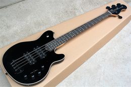 4 Strings 22 Frets Electric Bass Guitar with Black Body,Active Pickups,Humbucking pickups,Can be Customised