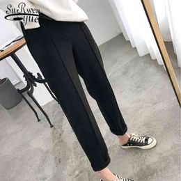 Autumn Winter Plus Size OL Style Wool Female Work Suit Pant Loose Trousers Capris Thicken Women Pencil Pants 6648 50 210521