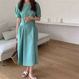 Summer OL Casual French Retro Thin Dresses Gentle Vintage Solid Femme Brief All Match Loose Dress Vestidos 210525