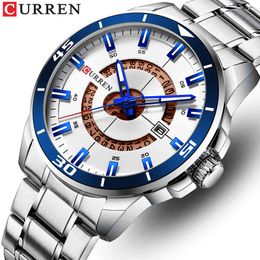 CURREN Men Watches Top Brand Luxury Fashion Quartz Men's Watch Steel Waterproof Sports Male Wrist Watch Clock Relogio Masculino 210517