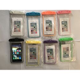 Luminous Transparent Cellphone Waterproof Cases Universal Outdoor Phone Water Resistant Bags For iPhone 13 6.1inch 5.5inch