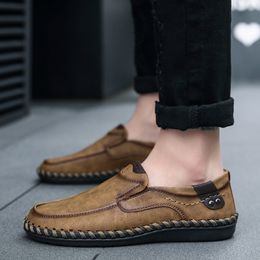 Genuine Leather Mens Shoes Casual Luxury Brand Men Loafers Fashion Breathable Driving Shoes Slip on Moccasins Size 38-48