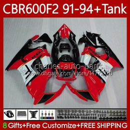 Bodywork +Tank For HONDA CBR600F2 600CC 600FS 91-94 Body 63No.159 CBR Red black 600 600F2 CBR600 F2 FS CC 1991 1992 1993 1994 CBR600FS CBR600-F2 91 92 93 94 Fairing Kit