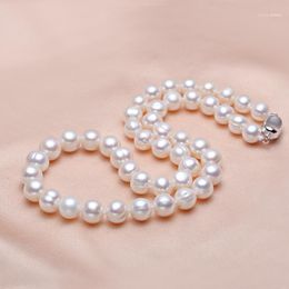 Chains Fashion Simple Joker Natural A Freshwater Threaded Pearl Necklace 925 Sterling Silver Clasp1