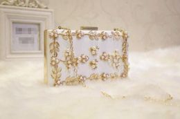 2022 Large Size Women Handbag Evening Bags For Party New Women Chain Shoulder Bag Ladies Fashion Gold Clutch Box Bag Women Messenger 09