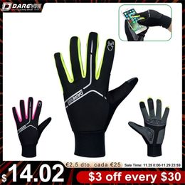 DAREVIE Cycling Gloves Full Finger Touch Screen Windproof Winter Warm glove Thermal Fleece MTB Bike Glove 211124