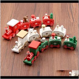 Decorations Christmas Wood Train Snowflake Painted Decoration Ornament For Home Garden Santa/Bear Xmas Toys Gift Navidad Year Gift1 Ib Wgip7