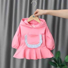 Girls Cute Knitted and Mesh Patchwork Princess Dress Children's Clothes Long Sleeve Fashion Elegant Clothing 210429
