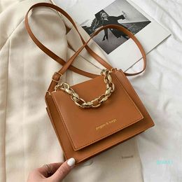 Fashion Women Punk Thick Chain Bag Effects Colour Crossbody Pu Leather Shoulder Bags Lock Wallets Bolsa Women's Underarm Bag